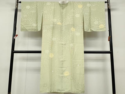 平和屋着物●長襦袢　袷　絞り　風景舞花地紋　正絹　逸品　CABA8356ut