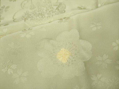 平和屋着物●長襦袢　袷　絞り　風景舞花地紋　正絹　逸品　CABA8356ut