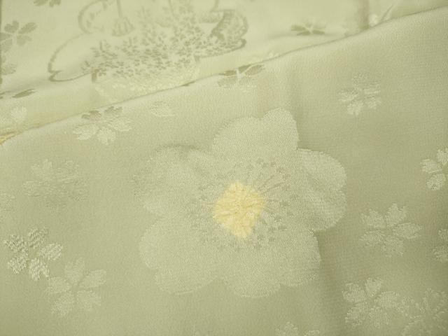 平和屋着物●長襦袢　袷　絞り　風景舞花地紋　正絹　逸品　CABA8356ut