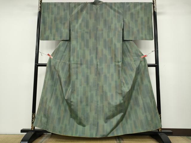 平和屋着物●上質な紬　縞　正絹　逸品　CABA8371ut