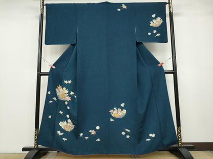 平和屋着物●訪問着　駒刺繍　花籠宝尽くし文　金彩　正絹　逸品　CABA8374ut