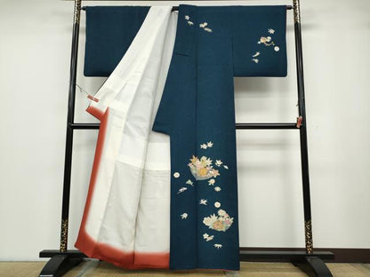 平和屋着物●訪問着　駒刺繍　花籠宝尽くし文　金彩　正絹　逸品　CABA8374ut