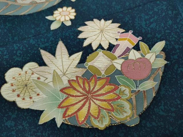 平和屋着物●訪問着　駒刺繍　花籠宝尽くし文　金彩　正絹　逸品　CABA8374ut