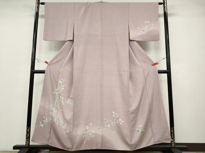 平和屋着物●訪問着　友禅　枝花文　暈し染め　正絹　逸品　CABA8375ut