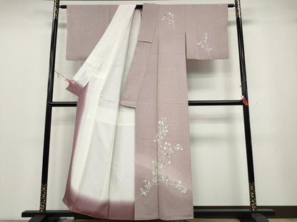 平和屋着物●訪問着　友禅　枝花文　暈し染め　正絹　逸品　CABA8375ut