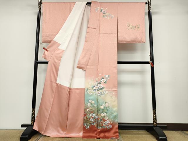 平和屋着物●訪問着 草花文 暈し染め 金彩 正絹 逸品 CABA8384ut