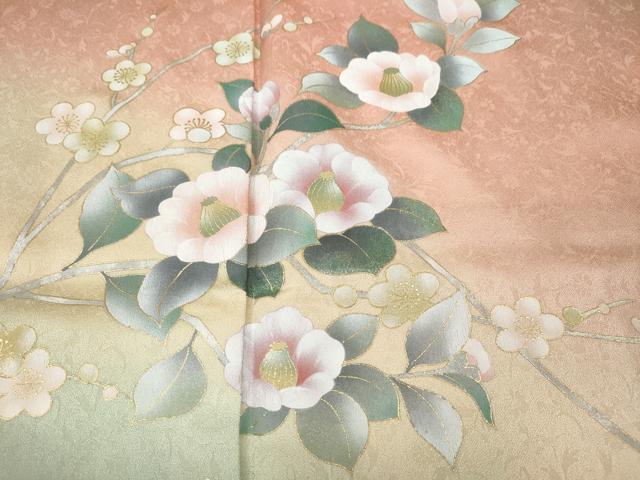 平和屋着物●訪問着 草花文 暈し染め 金彩 正絹 逸品 CABA8384ut
