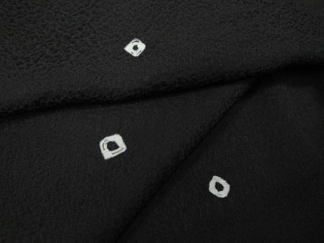 平和屋着物●上質な小紋　絞り　黒地　ロング丈　正絹　逸品　CABA8389ut 平和屋着物○上質な小紋 絞り 黒地 ロング丈 正絹 逸品 CABA8389ut