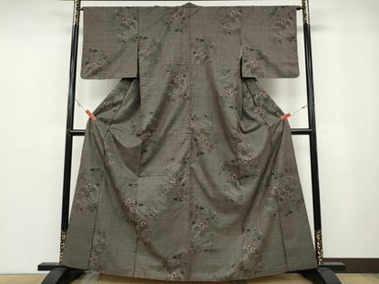 平和屋着物●本場大島紬　7マルキ　蔦の葉花文　正絹　逸品　CABA8391ut