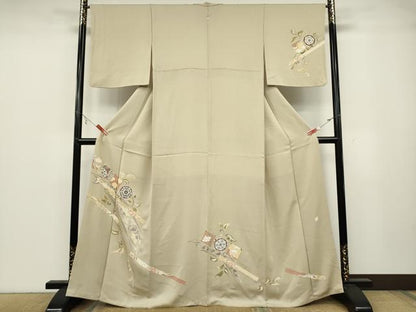 平和屋着物●訪問着　作家物　色紙吉祥花文　金彩　正絹　逸品　CABA8393ut