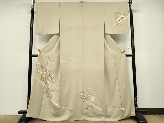 平和屋着物●訪問着　作家物　色紙吉祥花文　金彩　正絹　逸品　CABA8393ut