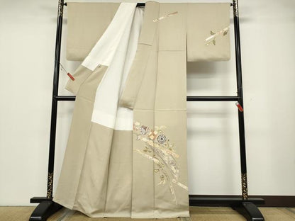 平和屋着物●訪問着　作家物　色紙吉祥花文　金彩　正絹　逸品　CABA8393ut