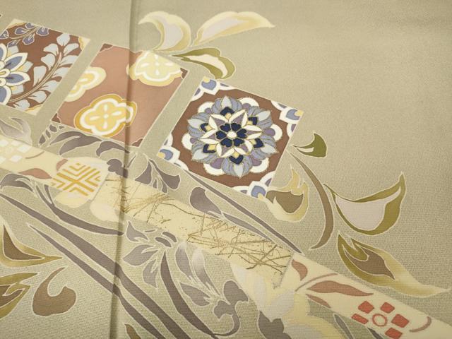 平和屋着物●訪問着　作家物　色紙吉祥花文　金彩　正絹　逸品　CABA8393ut 平和屋着物○訪問着 作家物 色紙吉祥花文 金彩 正絹 逸品 CABA8393ut