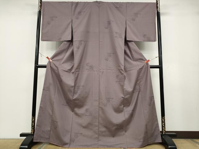平和屋着物●上質な紬　糸車文　正絹　逸品　CABA8394ut