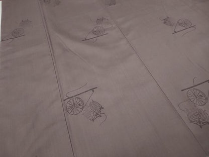 平和屋着物●上質な紬　糸車文　正絹　逸品　CABA8394ut