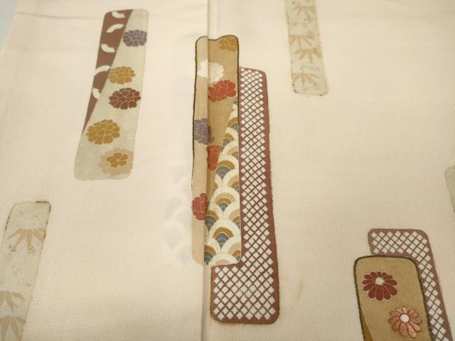 平和屋着物●訪問着 刺繍 短冊重ね花文 金彩 正絹 逸品 CABA8398ut