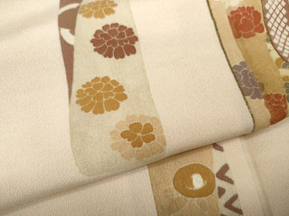 平和屋着物●訪問着 刺繍 短冊重ね花文 金彩 正絹 逸品 CABA8398ut