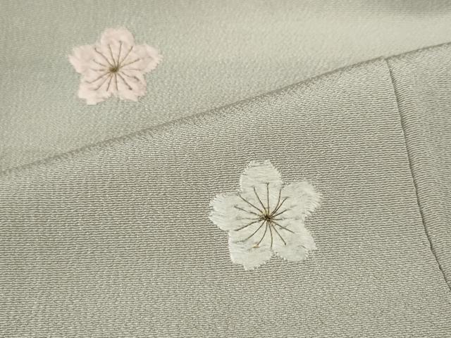 平和屋着物●訪問着　総刺繍　舞桜　金糸　正絹　逸品　CABA8399ut 平和屋着物○訪問着 総刺繍 舞桜 金糸 正絹 逸品 CABA8399ut