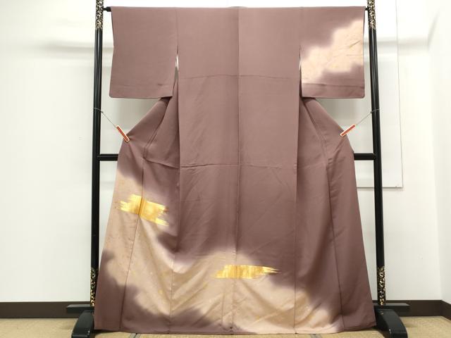 平和屋着物▼訪問着　駒刺繍　吉祥文　暈し染め　金銀彩　正絹　逸品　CABA8402th