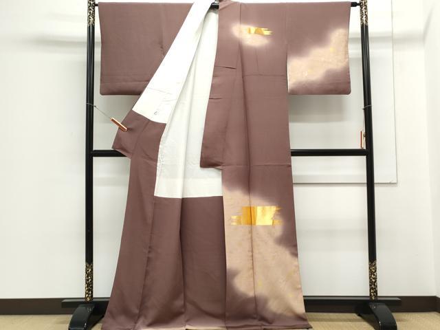 平和屋着物▼訪問着　駒刺繍　吉祥文　暈し染め　金銀彩　正絹　逸品　CABA8402th