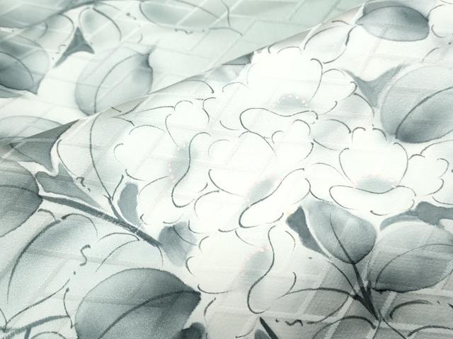 平和屋着物▼訪問着　手描き　紫陽花　暈し染め　正絹　逸品　CABA8406th