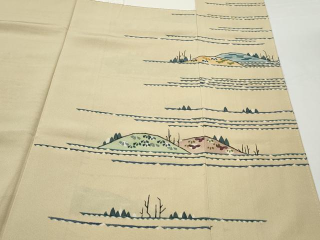 平和屋着物▼訪問着　作家物　風景文　正絹　逸品　CABA8407th