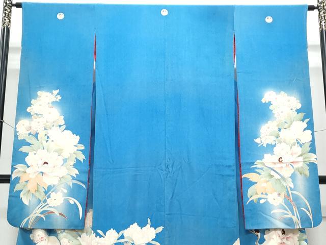 平和屋着物●アンティーク　大正ロマン　中国三大刺繍　相良刺繍　総刺繍　豪華振袖　鶴　草花文　暈し染め　正絹　逸品　CABA8451th
