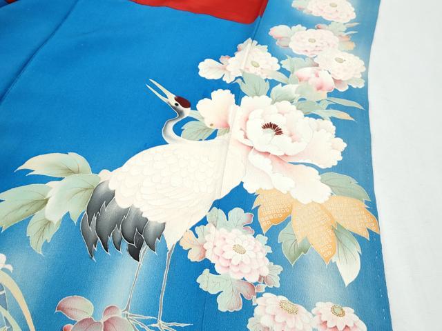 平和屋着物●アンティーク　大正ロマン　中国三大刺繍　相良刺繍　総刺繍　豪華振袖　鶴　草花文　暈し染め　正絹　逸品　CABA8451th