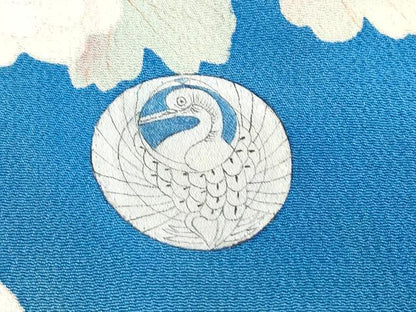 平和屋着物●アンティーク　大正ロマン　中国三大刺繍　相良刺繍　総刺繍　豪華振袖　鶴　草花文　暈し染め　正絹　逸品　CABA8451th