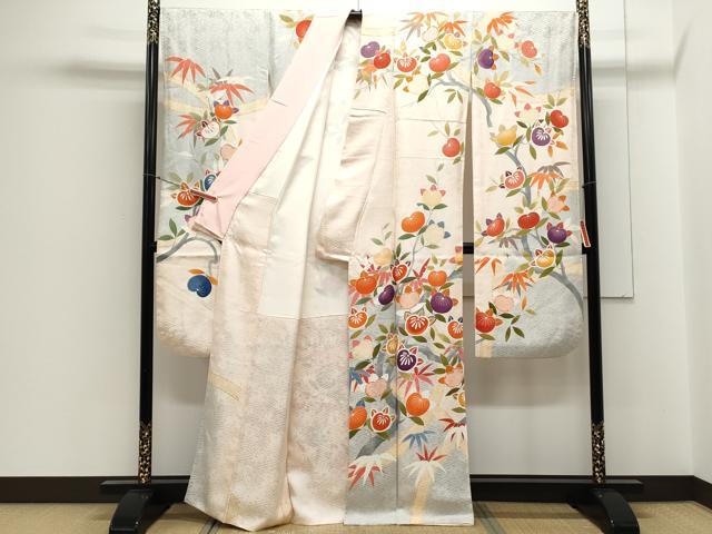 平和屋着物●豪華振袖　刺繍　枝橘　正絹　逸品　CABA8513th