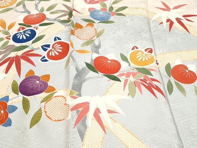 平和屋着物●豪華振袖　刺繍　枝橘　正絹　逸品　CABA8513th