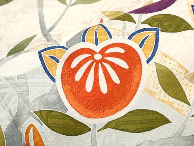 平和屋着物○豪華振袖 刺繍 枝橘 正絹 逸品 CABA8513th