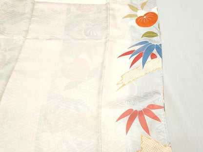 平和屋着物●豪華振袖　刺繍　枝橘　正絹　逸品　CABA8513th