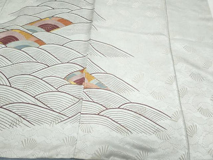 平和屋着物▼訪問着 立波青海波 金通し地 正絹 逸品 CABA8671th
