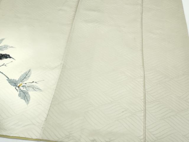 平和屋着物▼訪問着　作家物　手描き　草葉文　暈し染め　正絹　逸品　CABA8711th