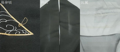 平和屋着物▼豪華黒留袖　駒刺繍　遠山風景文　正絹　逸品　CABA8715th
