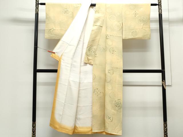 平和屋着物▼上質な小紋　地紋起こし　絵皿飛鳥文　暈し染め　正絹　逸品　CABA8793th