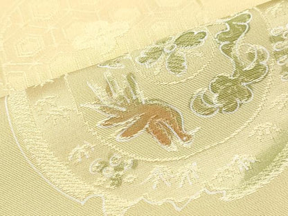 平和屋着物▼上質な小紋　地紋起こし　絵皿飛鳥文　暈し染め　正絹　逸品　CABA8793th