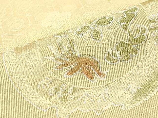 平和屋着物▼上質な小紋　地紋起こし　絵皿飛鳥文　暈し染め　正絹　逸品　CABA8793th