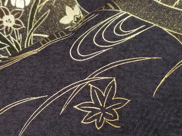 平和屋着物●訪問着 地紙短冊重ね花蝶文 暈し染め 金彩 まるやま扱い 正絹 逸品 CABA8848dy