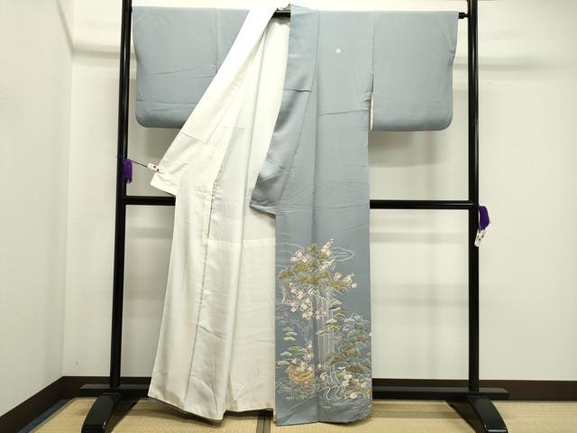 平和屋着物●豪華色留袖　刺繍　風景文　金彩　正絹　逸品　CABA8850dy