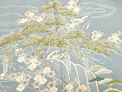 平和屋着物●豪華色留袖　刺繍　風景文　金彩　正絹　逸品　CABA8850dy