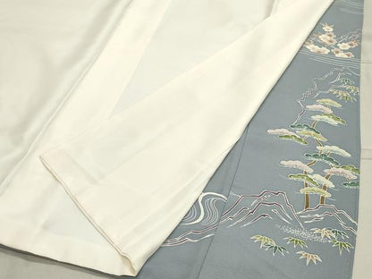 平和屋着物●豪華色留袖　刺繍　風景文　金彩　正絹　逸品　CABA8850dy