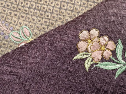 平和屋着物●訪問着 絞り 刺繍 草花丸文 暈し染め 金糸 正絹 逸品 CABA8851dy