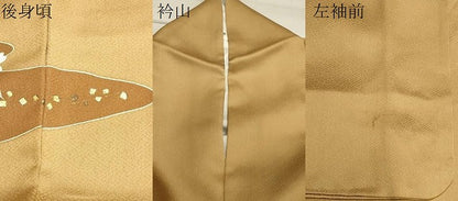 平和屋着物●豪華色留袖　駒刺繍　松竹梅御所車花文　金彩　正絹　逸品　CABA8856dy