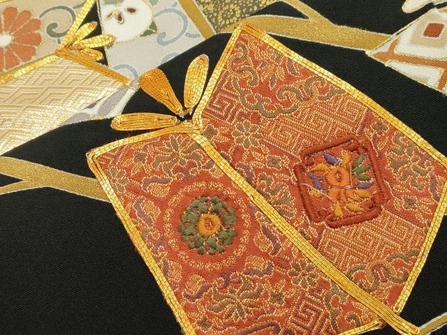 平和屋着物●豪華黒留袖 作家物 駒刺繍 松葉宝尽くし文 金彩 三越扱い 正絹 逸品 CABA8859dy