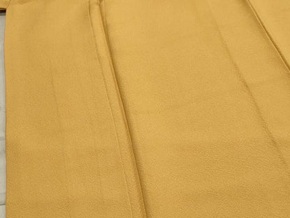 平和屋着物●上質な色無地　柑子色　正絹　逸品　CABA8862dy