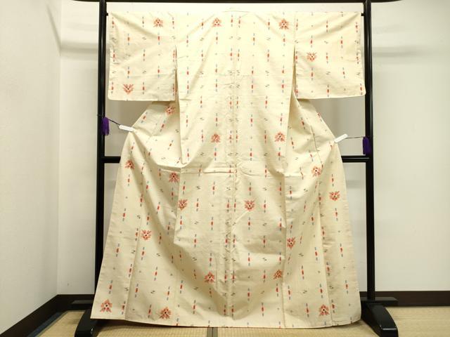 平和屋着物●上質な紬　吉祥文　正絹　逸品　CABA8863dy