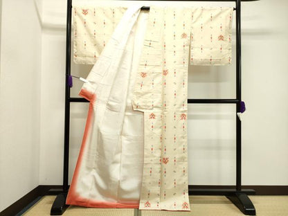 平和屋着物●上質な紬　吉祥文　正絹　逸品　CABA8863dy