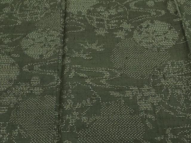 平和屋着物●結城紬 80亀甲 雪輪草花丸文 正絹 逸品 CABA8870dy